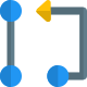 Algorithm diagram from one node to another node pathway icon