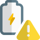 Battery warning with critical damage or very low level icon