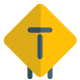 Dead end zone road signal on a road signboard icon