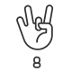 Digit Eight in ASL icon