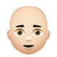 Bald Man Light Skin Tone icon