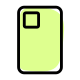 Back panel of cell phone with triple camera setup icon