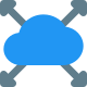 Cloud computing system with direction in all four corners icon