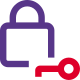Encryption on a system with a key lock mechanism icon