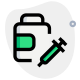 Ingredients of a syringe made from a medication pills icon