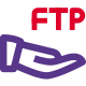 Share FTP server link to the peers isolated on white background icon