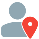 Location classic user profile isolated on a white background icon