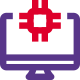 How speed microprocessor in a desktop computer icon