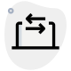 Incoming and outgoing of data packets on a laptop icon