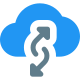 Cloud uplink and downlink data transfer online on web server icon