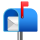 cassetta delle lettere aperta con bandiera alzata icon