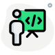 Planning a new software programing strategy presentation icon