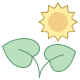 Planta sob sol icon