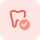 Dental procedure of a dentistry with a checklist approved icon