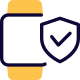 Smartwatch antivirus defensive program installed in built icon