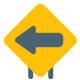 Left arrow sign on a road signal board icon