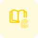 Book is stored in a authenticated fingerprint storage icon