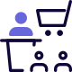 Sales and marketing with shopping cart logotype icon