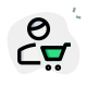 Buying a grocery item online on e-commerce website icon