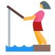Женщина рыбачит icon