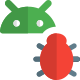 Android operating system with a bug logon type isolated on a white background icon