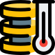 Database Limited storage meter full isolated on a white background icon