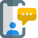 Chatting with client with cell phone inbuilt messenger icon