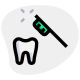 Brushing teeth problem with a soft brush isolated on a white background icon