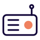 Portable radio system with an antenna installed icon