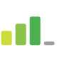 Medium cellular network strength of bar notification icon