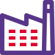 Large scale factory with automation facility layout icon