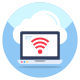 Cloud Connected Laptop icon