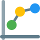 Bubble chart dotted x y line chart plot started icon