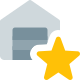 Warehouse with star logotype - favorite storage unit icon