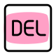 Delete function key on computer keyboard layout icon