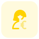 User earning a money in a euro domination currency icon