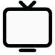 Outdated CRT television set with antenna system icon