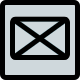 Template of an envelope inside a square box icon