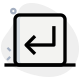 Return arrow function key in computer keyboard icon