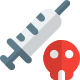 Lethal poisonous injection shot isolated on a white background icon