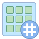 Grille d'activité avec hashtag icon