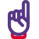 Index finger towards upside gesture isolated on a white background icon