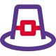 Pilgrim hat without leaf used as a decoration icon