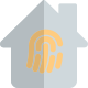 Modern Smart home door access with finger authentication icon