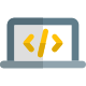 Web and application programming on a laptop system icon