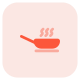 Frying pan with for saute the cooking items icon