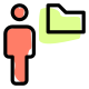 Employee sharing a single folder on an online server icon