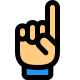 Index finger towards upside gesture isolated on a white background icon