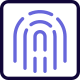 Fingerprint scanning feature on digital screen software icon