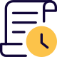 Contract duration with agreement and time clock icon